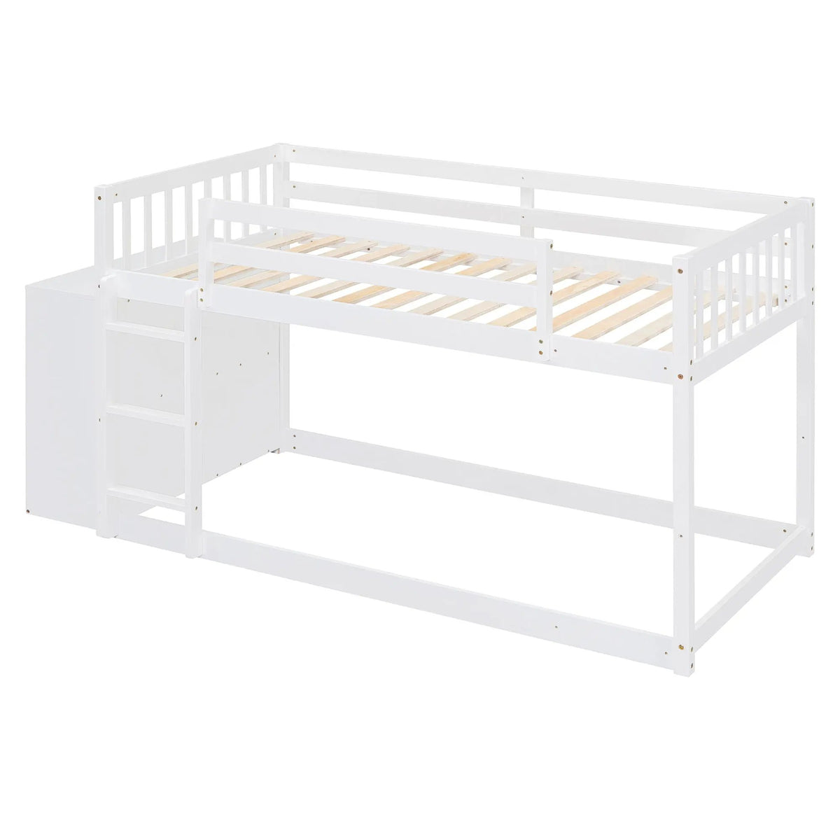 Bunk Bed | Solid Pine Frame | Four Drawers And Three Shelves | Full Size