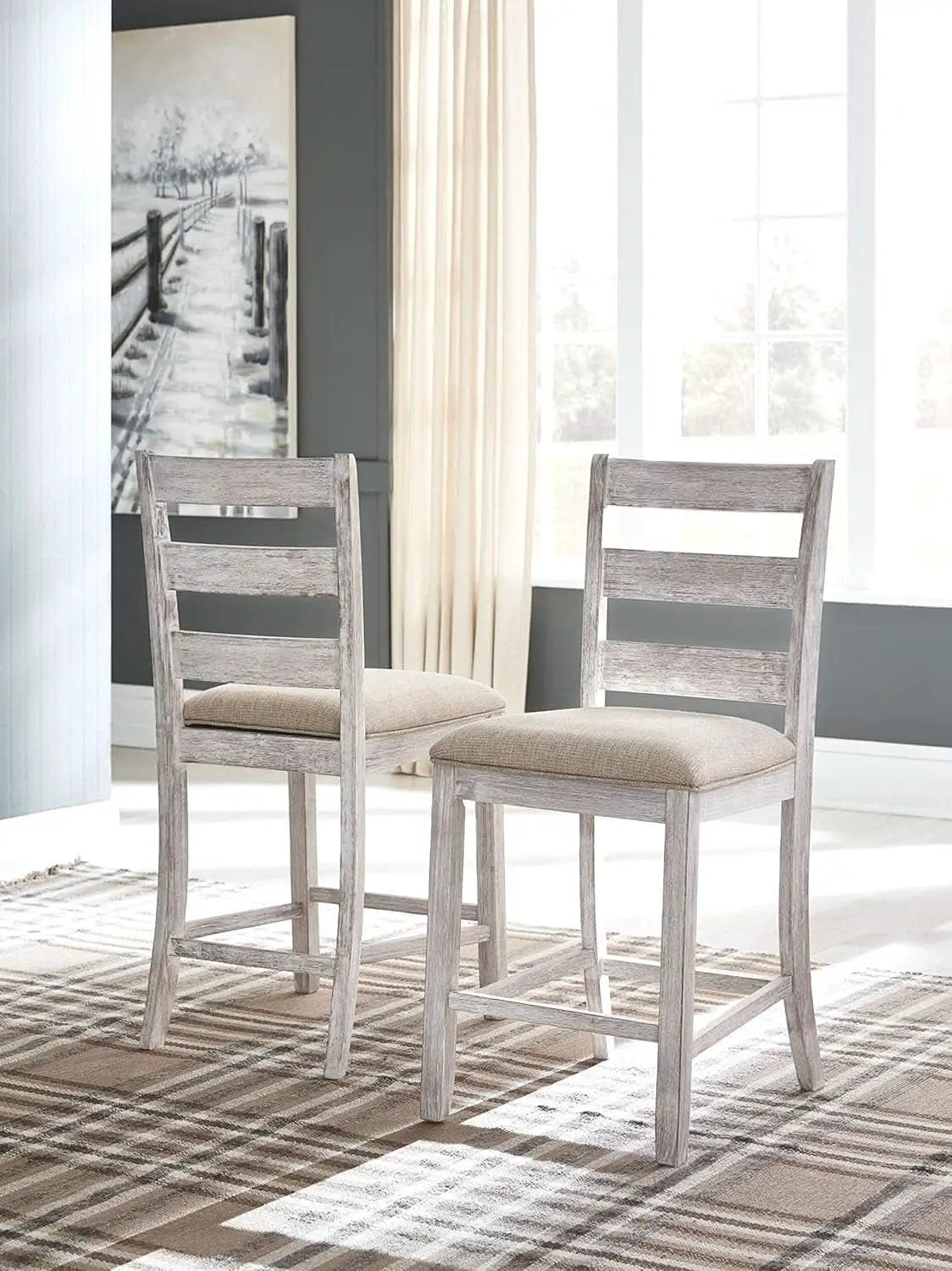 Skempton 24in Counter Height Bar Stool Antique White from PriceLows™