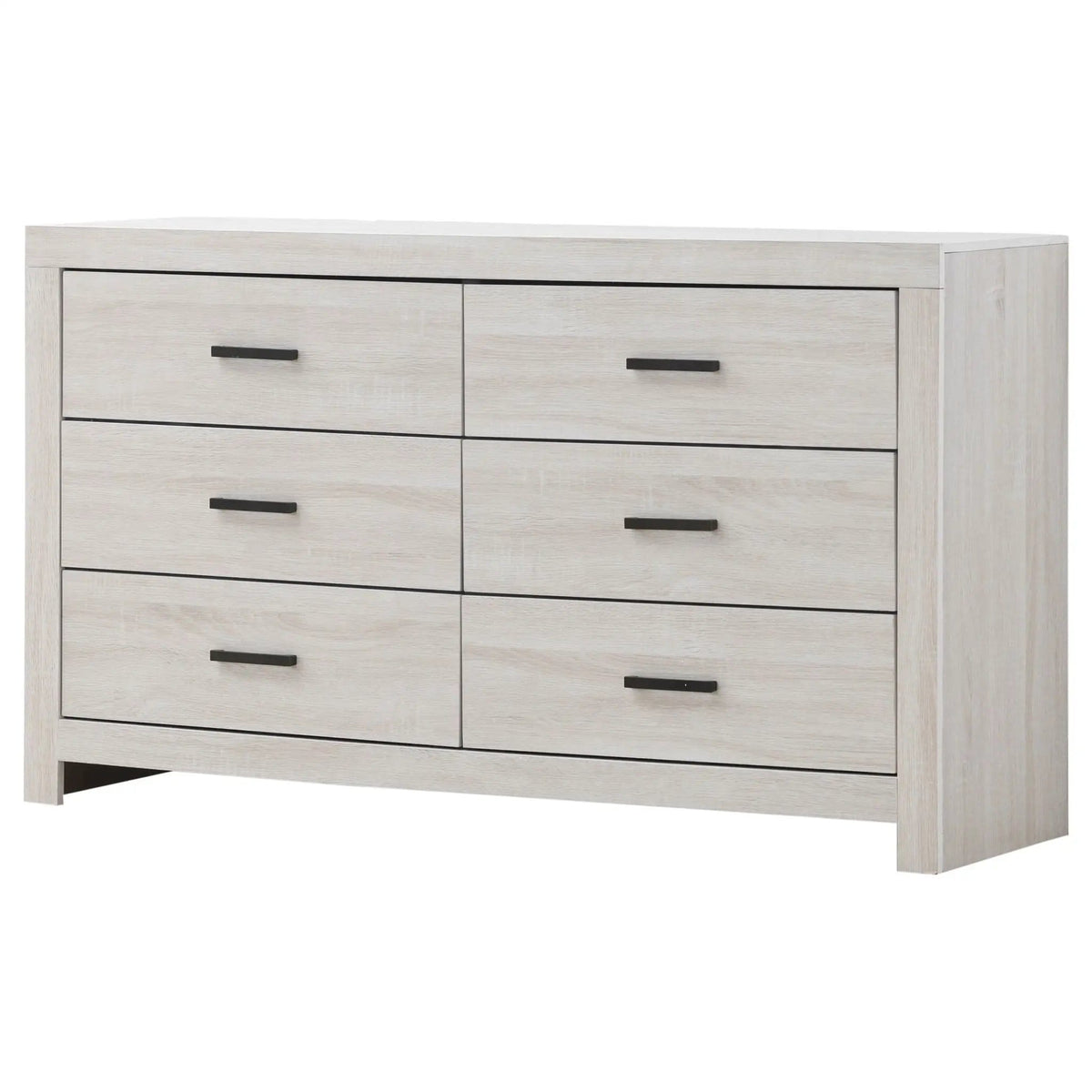 Brantford 6-drawer Dresser Coastal | 58.5 x 16.25 x 33.25 in | Engineered Wood & Veneer | White