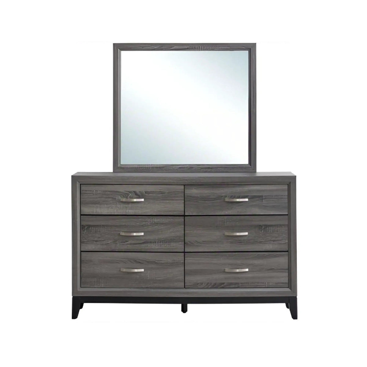 Glasgow Dresser With 6 Drawers | 2 Pieces | Steel & Wood | Bedroom