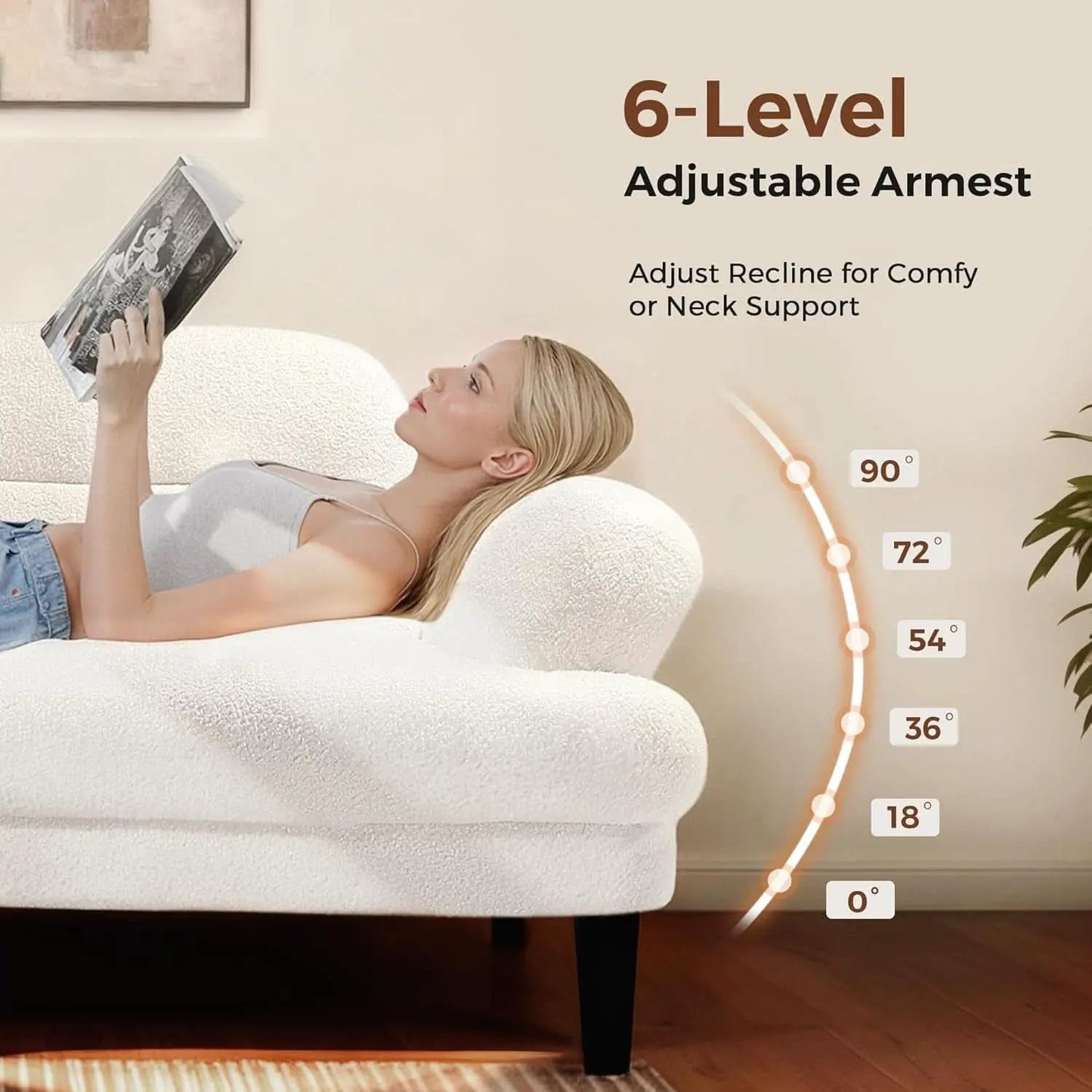 Beige Seventy Nine Inches Futon Sofa Bed Convertible from PriceLows™