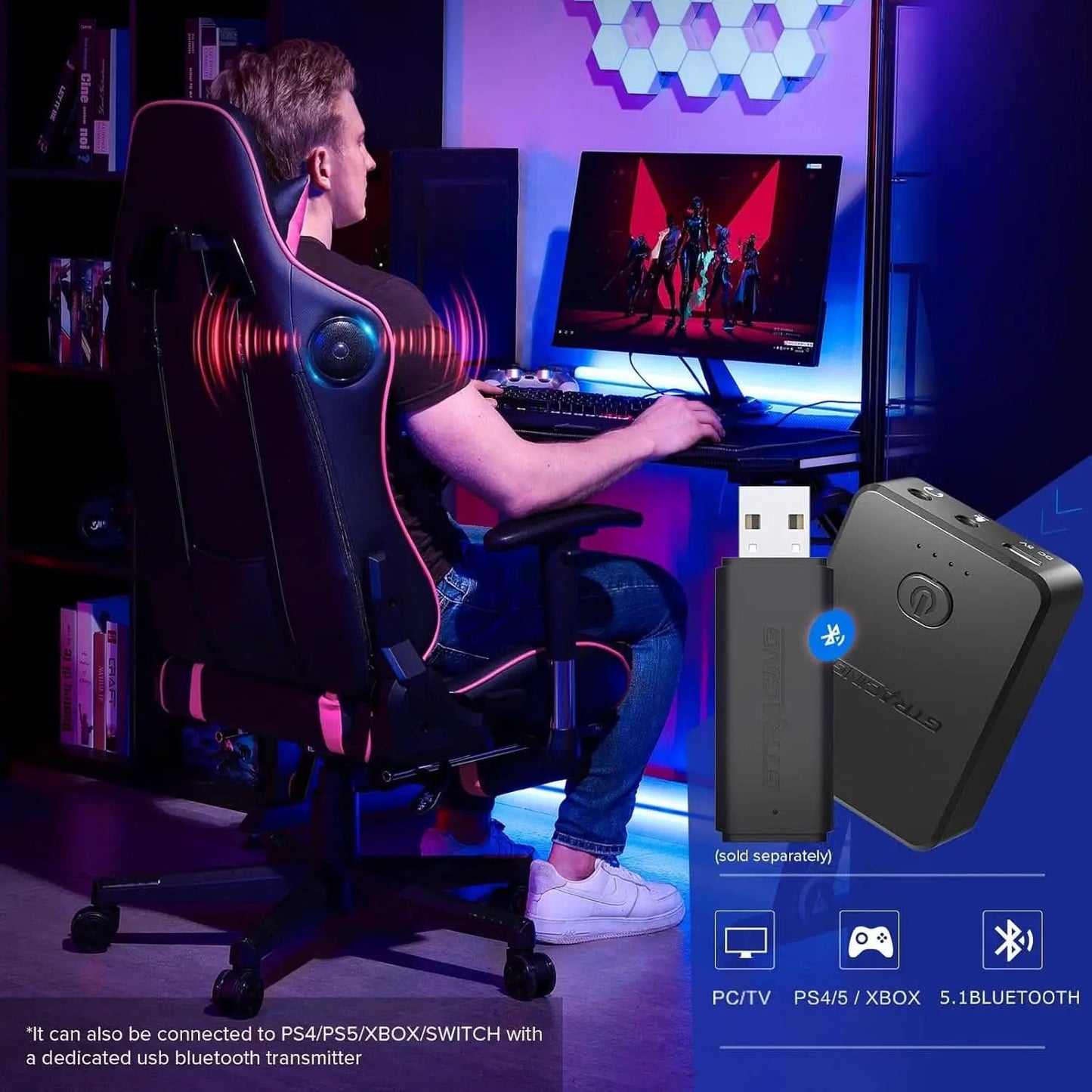 Ergonomic Gaming Chair With Bluetooth Speakers And Footrest from PriceLows™