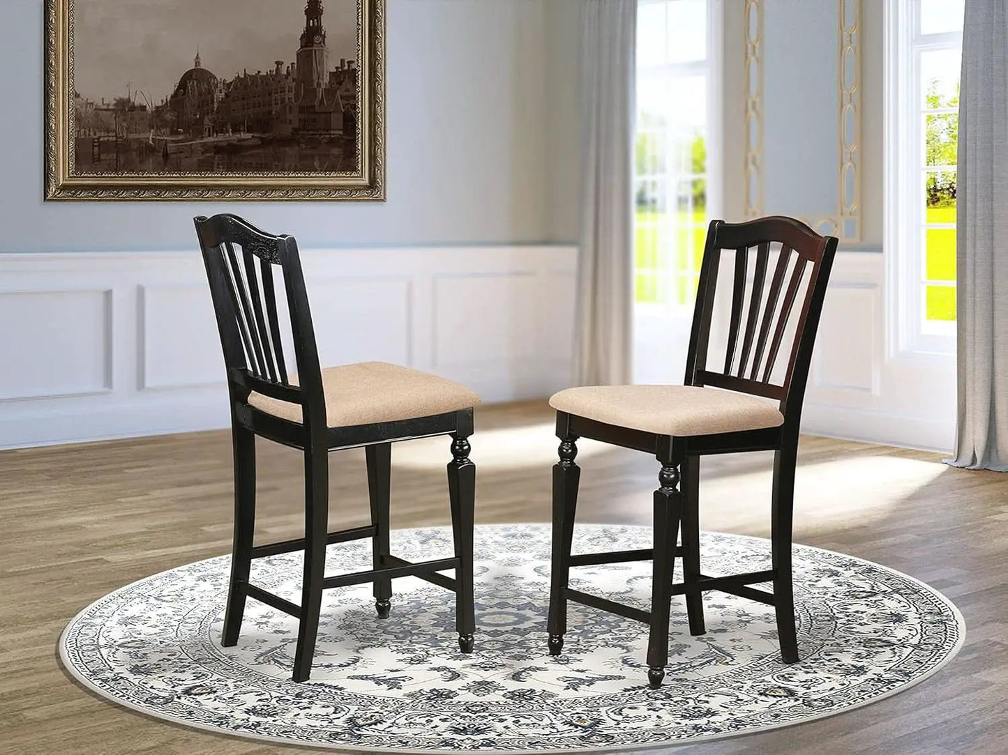 Black Counter Height Kitchen Chairs Set Of 2 For Dining from PriceLows™