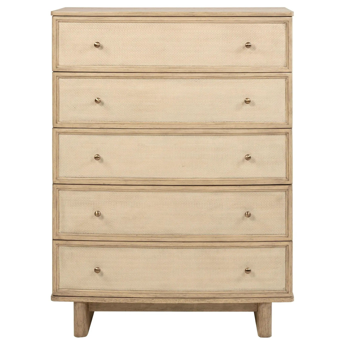 Kailani 5-drawer Bedroom Chest of Drawers Beige | 38 x 19 x 53.5 in | Engineered Wood & Oak Veneer | Oak