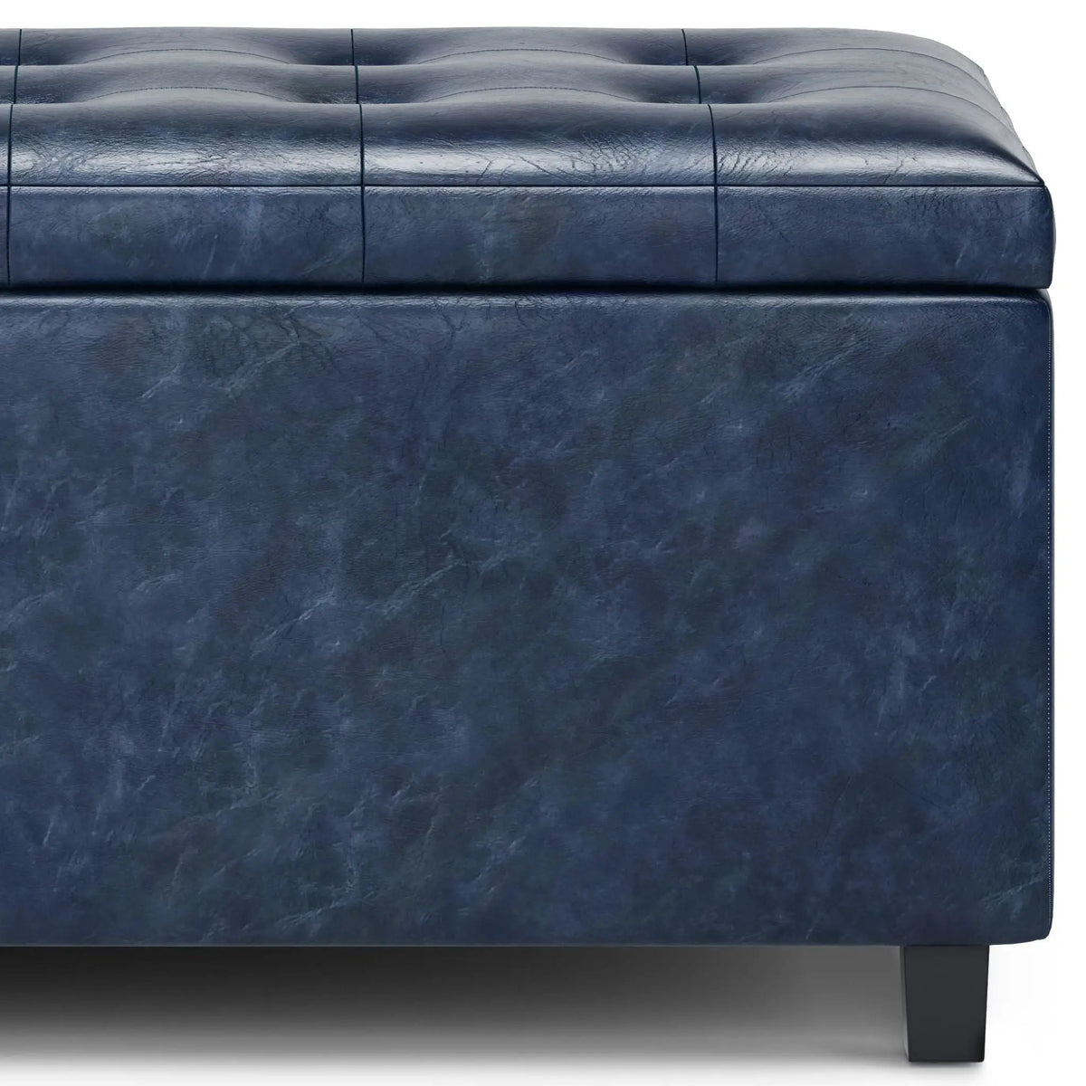 Cosmopolitan Upholstered Storage Ottoman | Child Safety Hinge | Large Interior Storage | 33.5 Inch Length