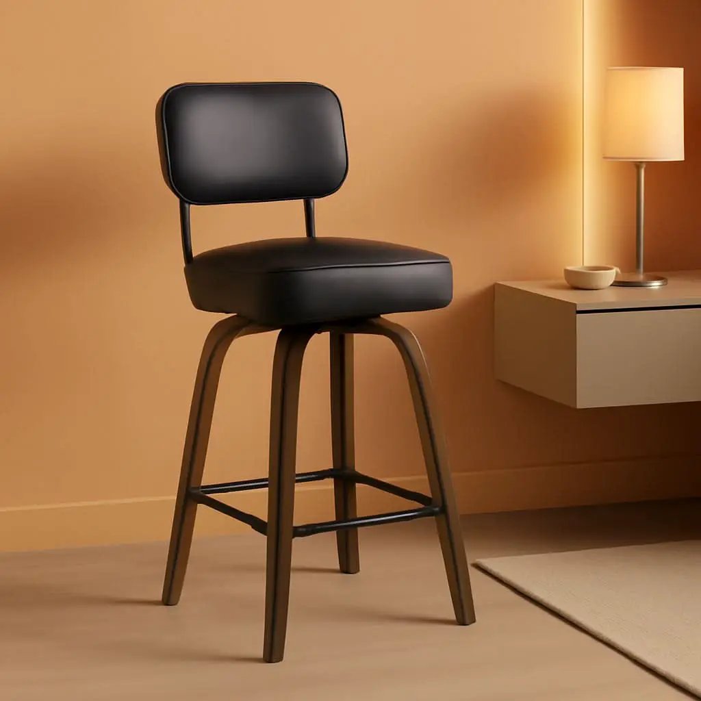 Swivel Bar Stools Set Of 4 26 Inch Counter Height Black from PriceLows™