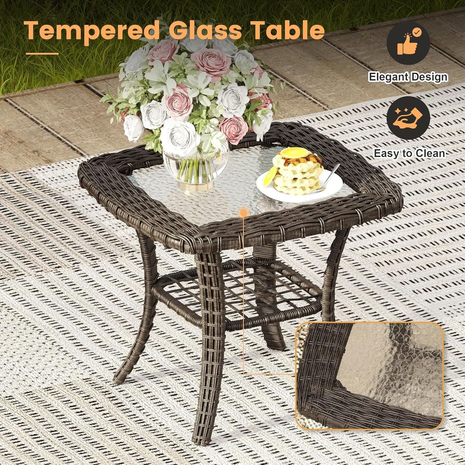 Eight Piece Outdoor Patio Furniture Set with Firepit from PriceLows™
