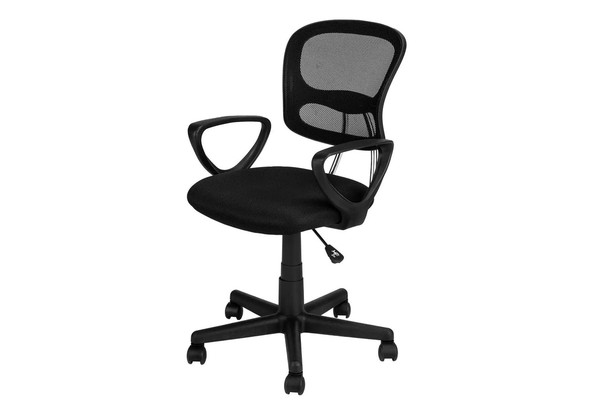 Black Mesh Office Chair | Extra-Wide Ergonomic Backrest | Adjustable Height | 360 Degree Swivel