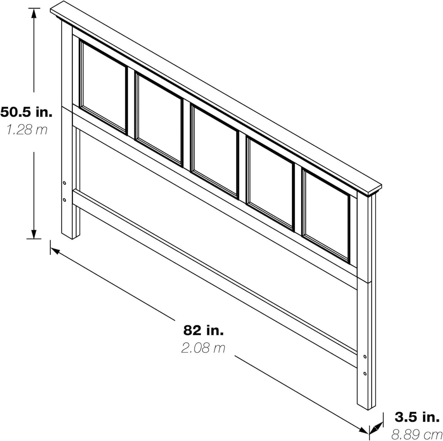 Rustic Black King Headboard - Durable Mahogany Wood from PriceLows™
