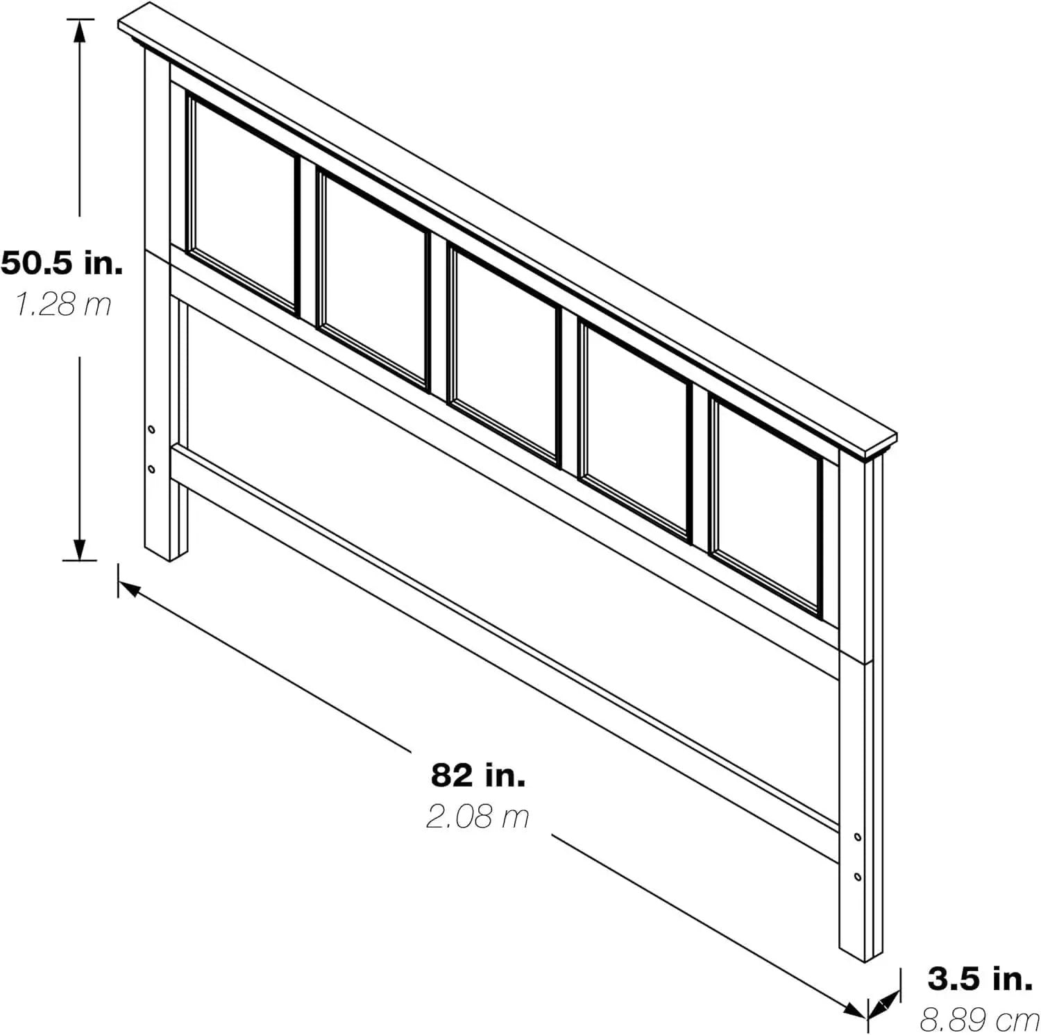 Rustic Black King Headboard - Durable Mahogany Wood from PriceLows™