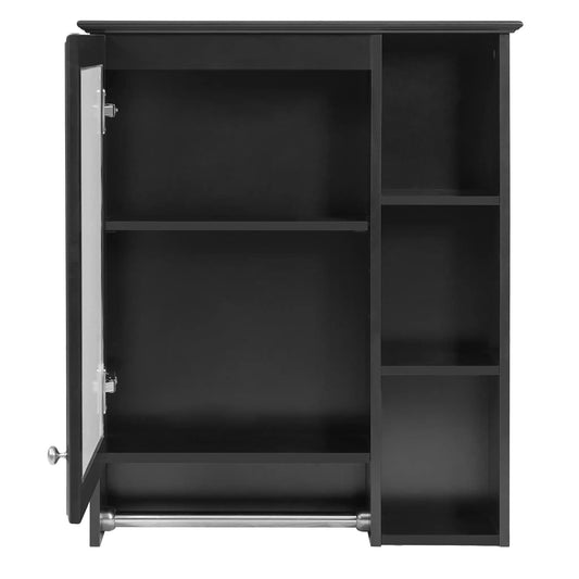 3-In-1 Bathroom Mirror Cabinet | Adjustable Shelf | Towel Bar | Full-Length Mirror