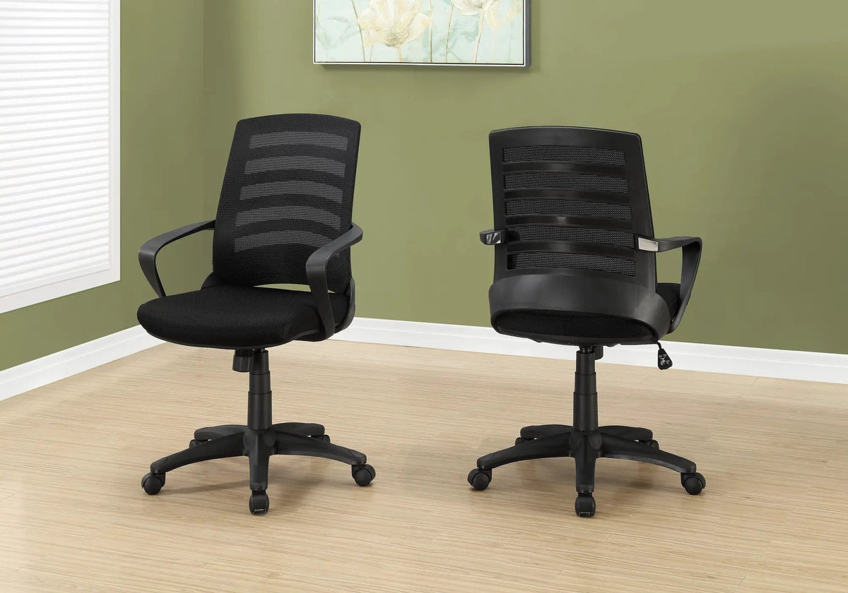 Ladder-Back Office Chair | Mid-Back Ergonomic Design | Adjustable Height | Armrests