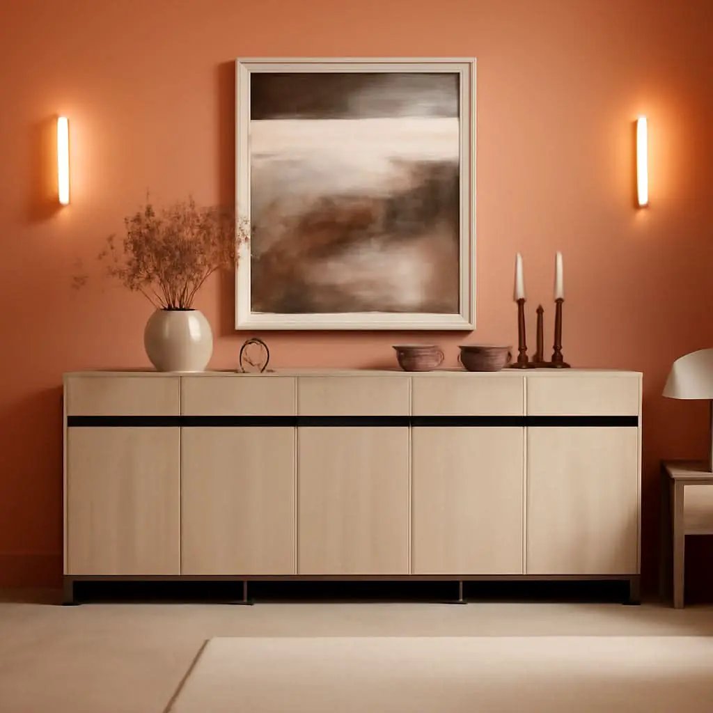 3 In 1 Multifunctional Sideboard Buffet Cabinet With Adjustable Shelves In Light Oak Finish For Living Room from PriceLows™