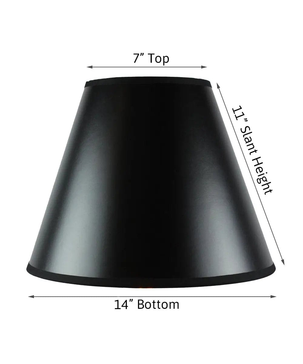 Empire Lampshade | 14W X 11H | Black With Gold Lining | Hardback