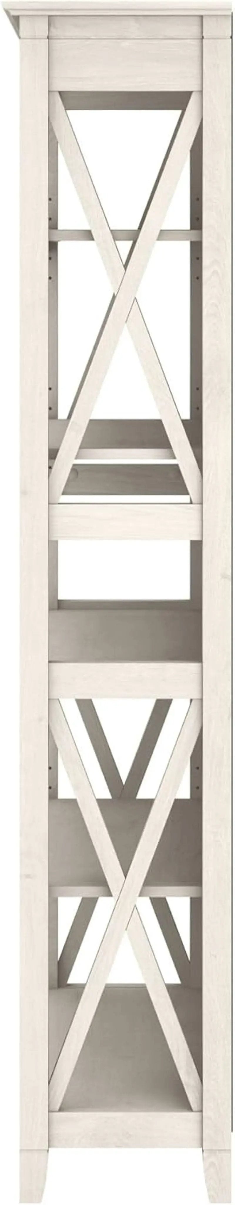 Tall 5 Shelf Bookcase Linen White Oak Modern Farmhouse from PriceLows™