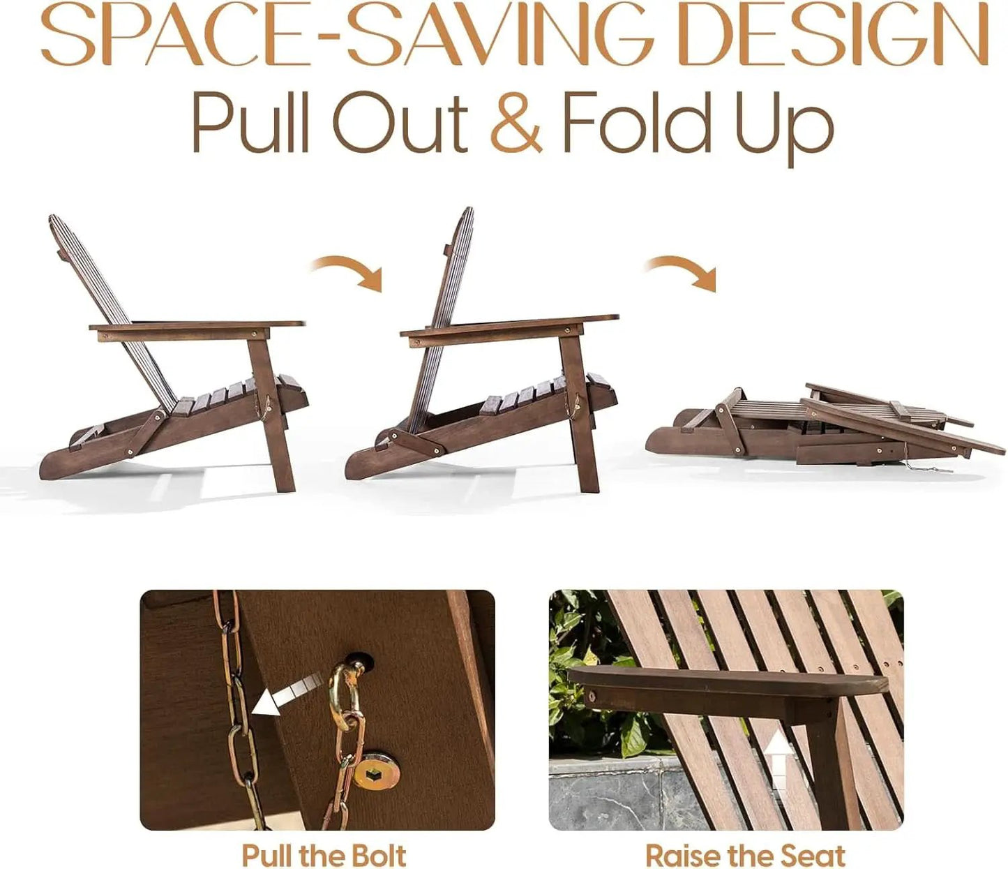 Outdoor Adirondack Chair Set Foldable Pre-Assembled Comfort from PriceLows™