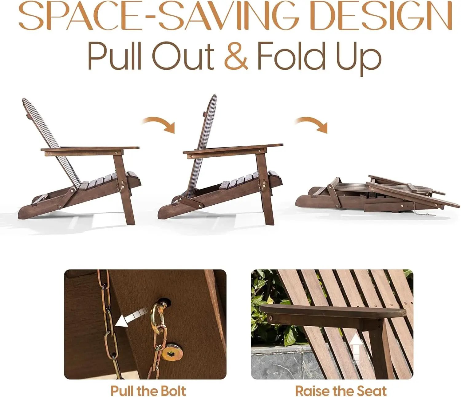 Outdoor Adirondack Chair Set Foldable Pre-Assembled Comfort from PriceLows™