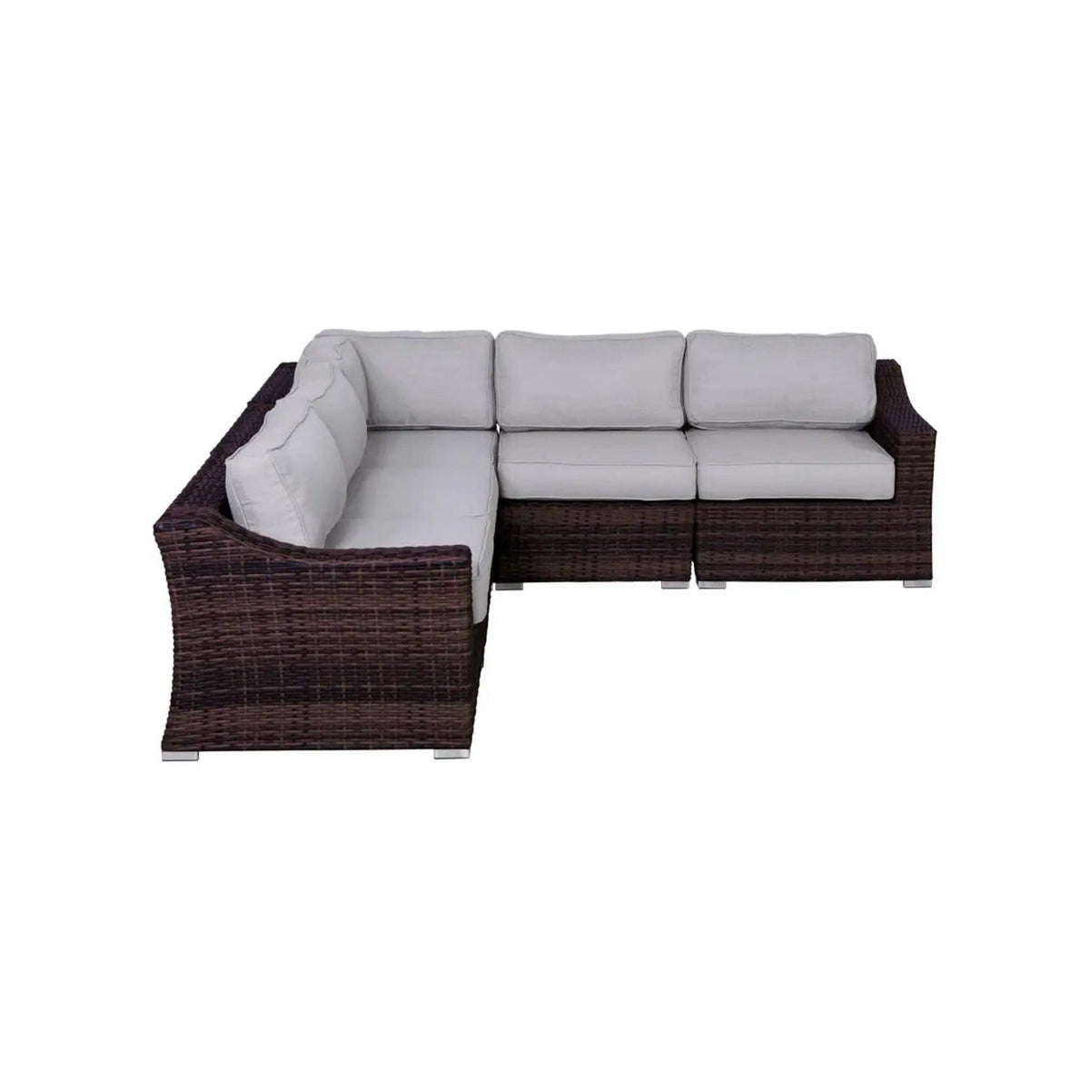 Outdoor Wicker Sofa Seating Group With Cushions Stationary Sectional | Stationary Sectional | Wicker & Aluminum | Living Room