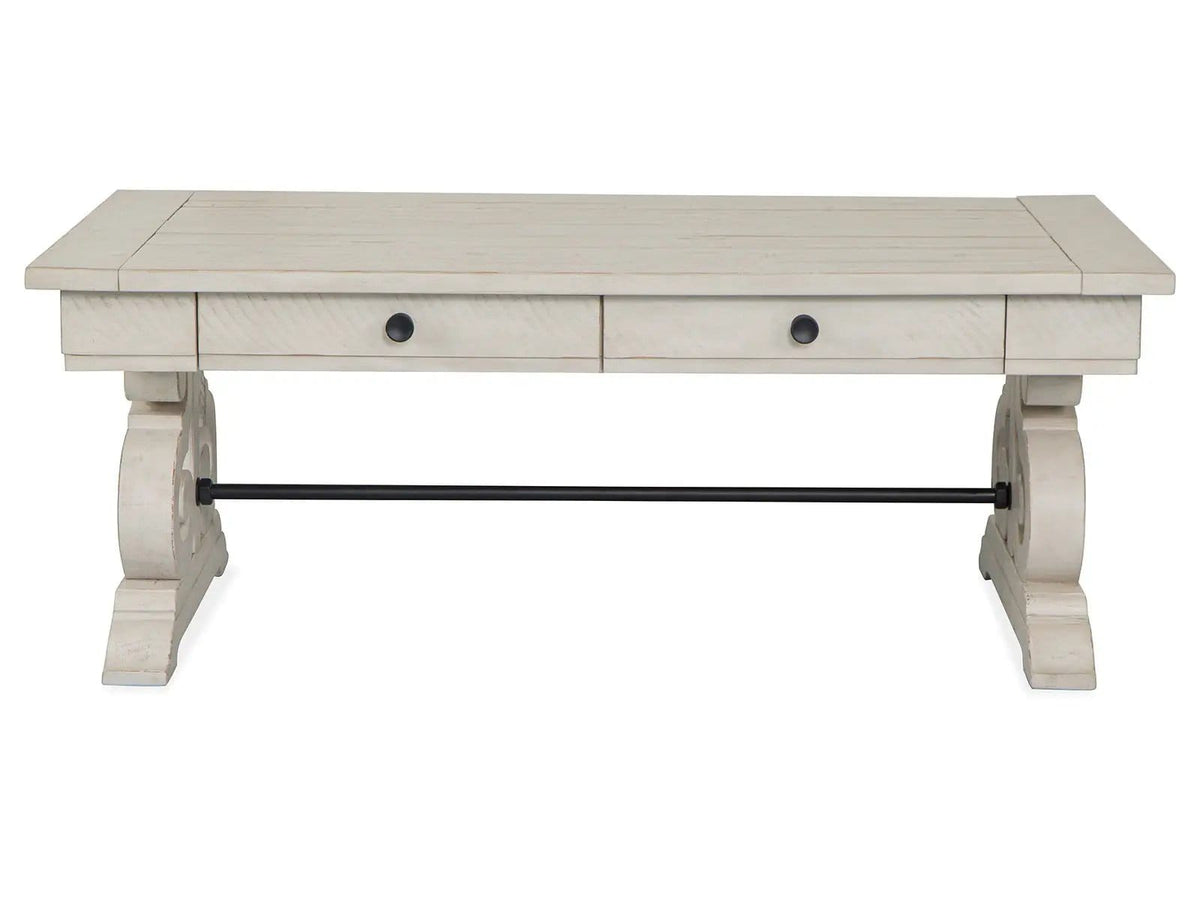 Bronwyn Rectangular Cocktail Table | 30 x 50 x 19 in | Metal & Brass | Alabaster