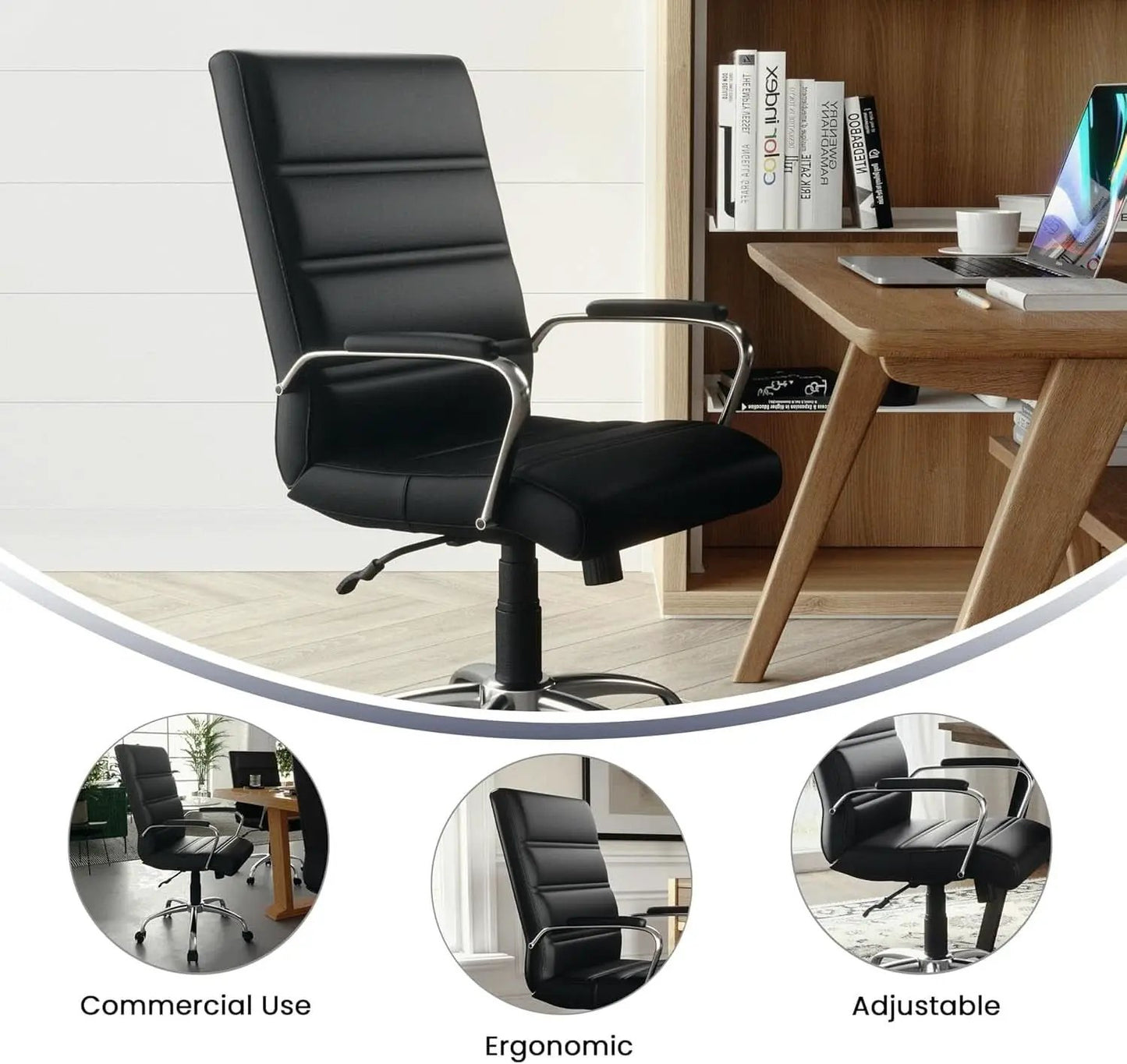 Desk Chair Black Adjustable Office Chair Home Study from PriceLows™
