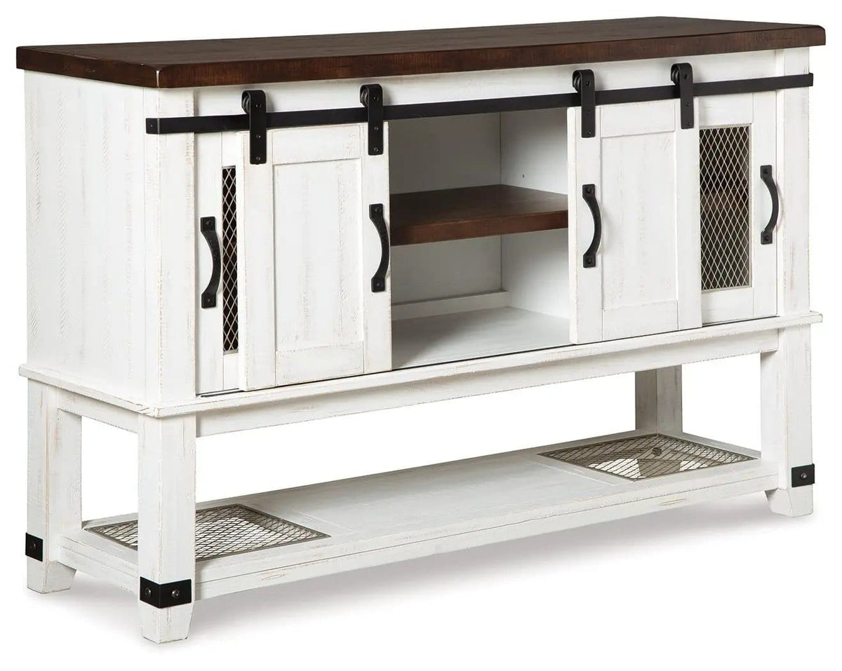 Valebeck Dining Room Server | 60 x 18 x 38 in | Engineered Wood | White / Brown