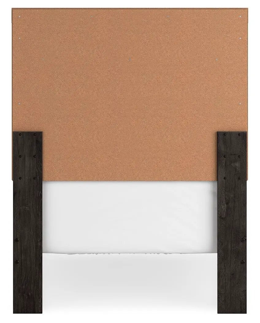 Belachime Panel Bed | Twin Size | Warm Oak Grain Finish | Modern Clean-Lined Style