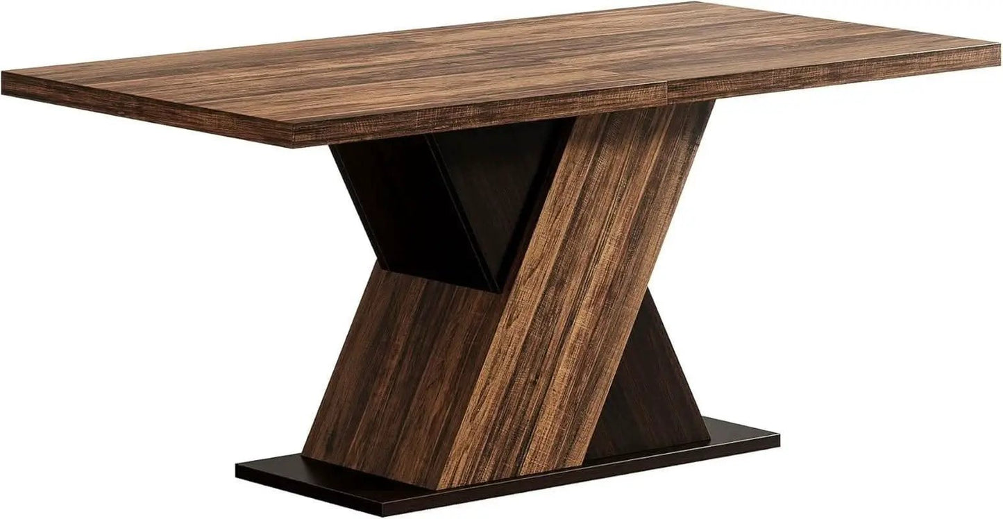 55 Inch Rustic Brown Farmhouse Dining Table For Four from PriceLows™