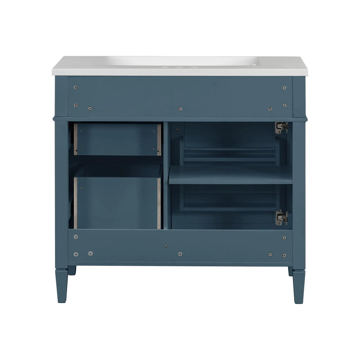 Bathroom Vanity | 3 Drawers | Blue Finish | Tip Out