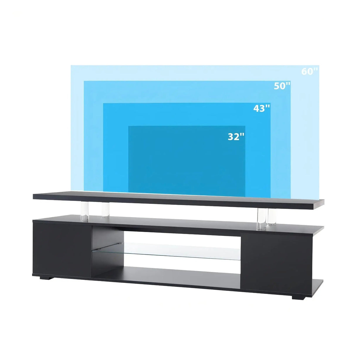 TV Stand | Built In LED | Large Side Cabinet | Modern Style