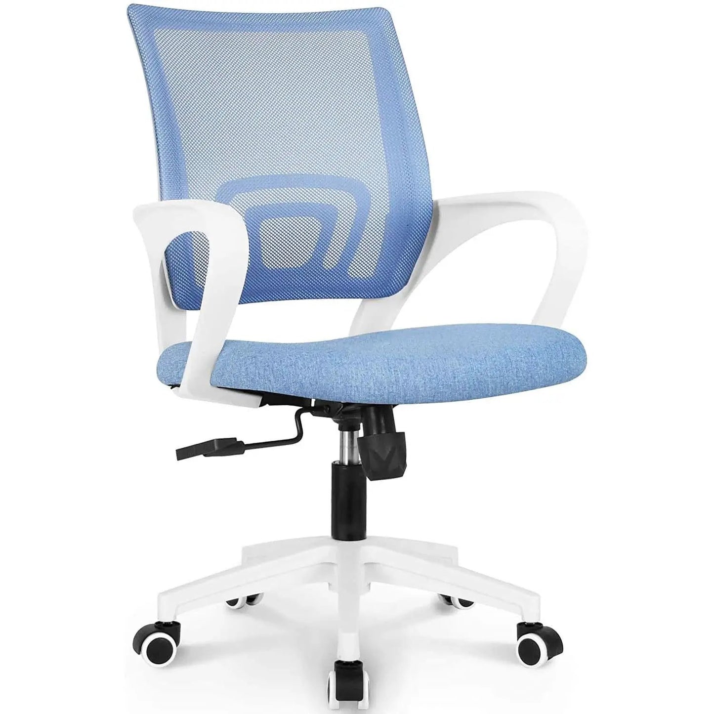 Ergonomic Blue Mesh Office Chair With Wheels Compact Size from PriceLows™