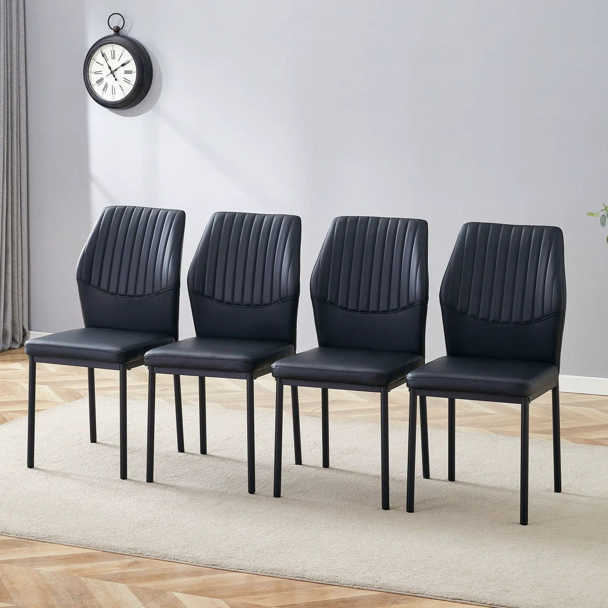 Ergonomic Simple Chair With Metal Leg Chair Set | 3 Pieces | Metal | Dining Room