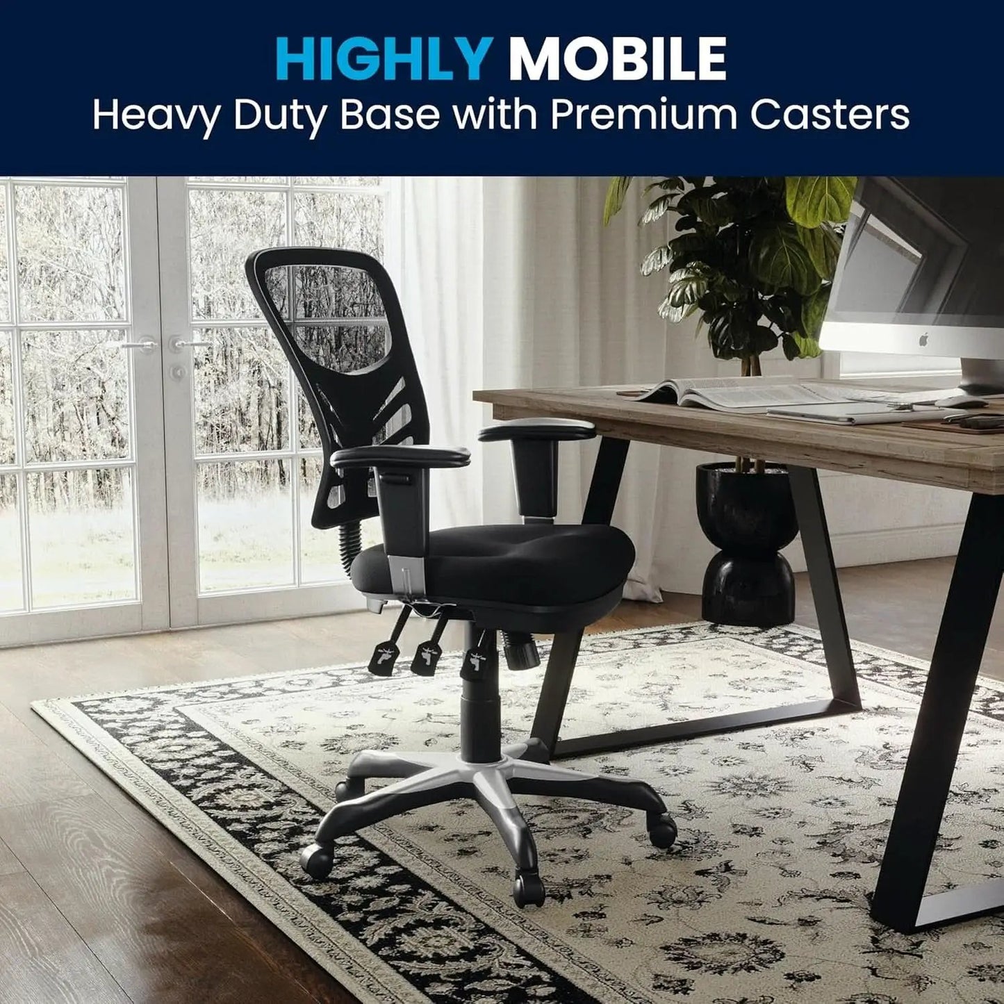 Ergonomic Mesh Office Chair With Adjustable Lumbar Black from PriceLows™