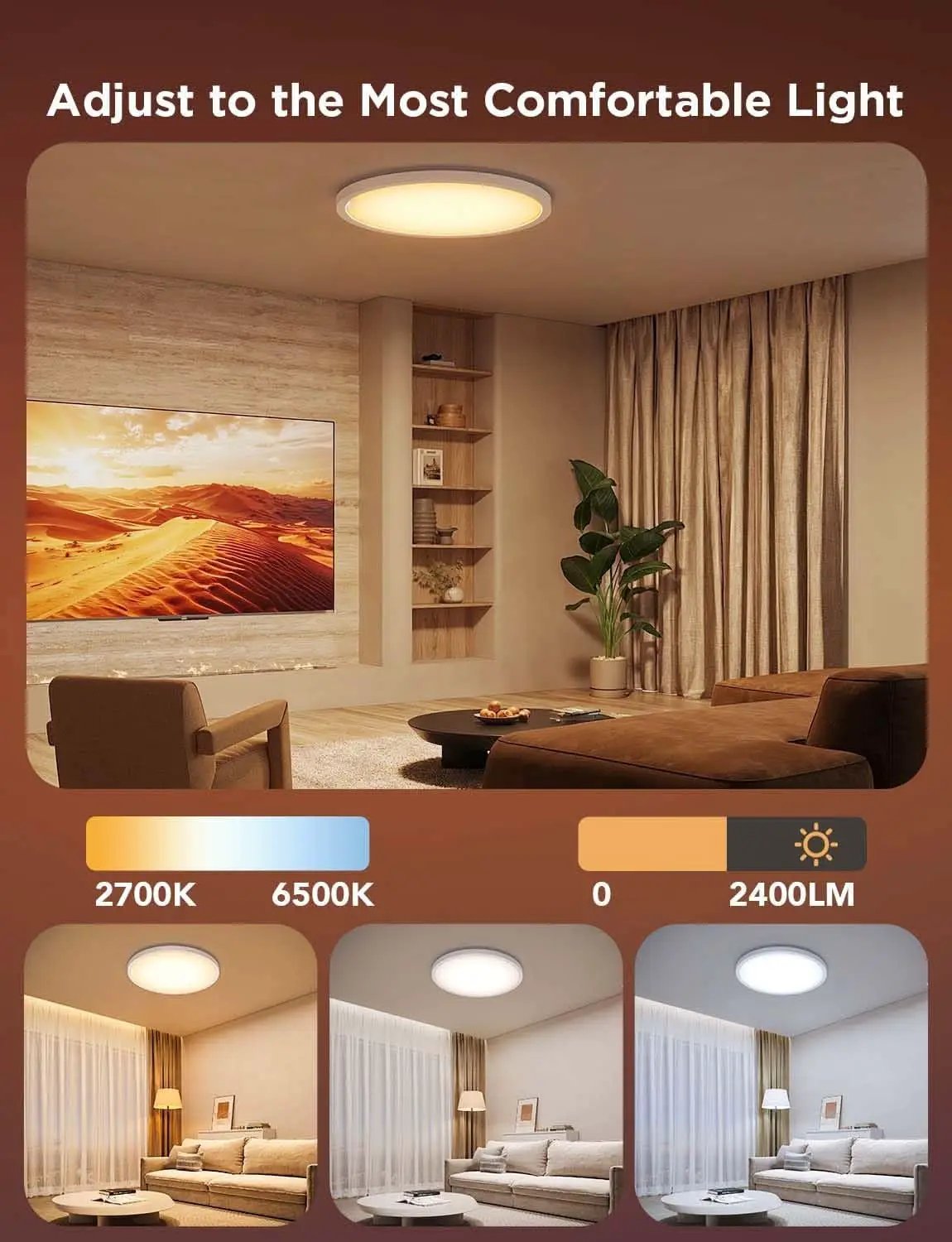 RGBIC Smart Ceiling Light 12 Inch Alexa Compatible from PriceLows™