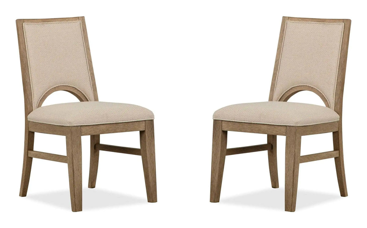 Tristan Upholstered Side Chair (Set of 2) | 24.19 x 19.75 x 36 in | Oak Veneer & Metal | Swiss Coffee