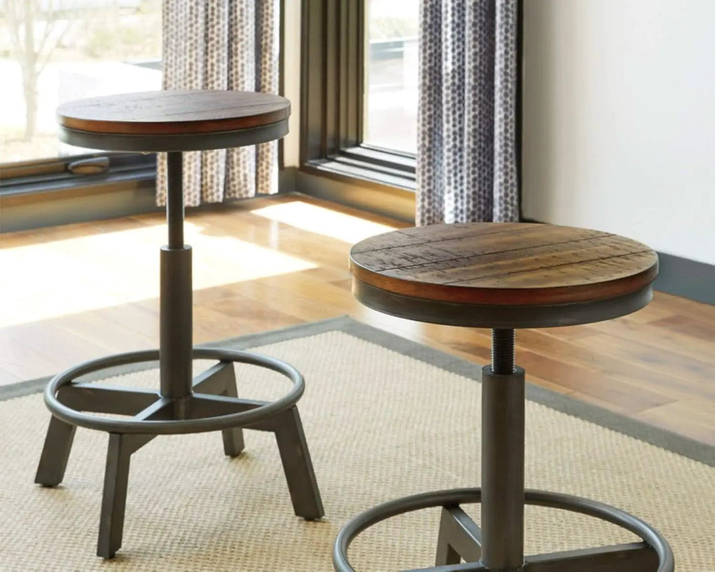 Torjin 24 Inch Adjustable Height Brown Barstools Set from PriceLows™