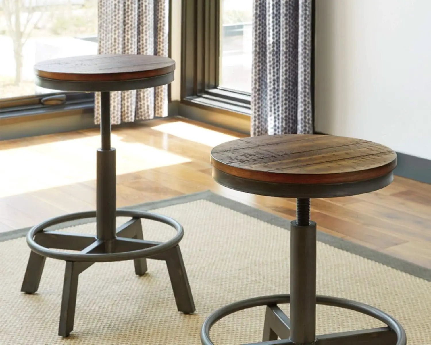 Torjin 24 Inch Adjustable Height Brown Barstools Set from PriceLows™