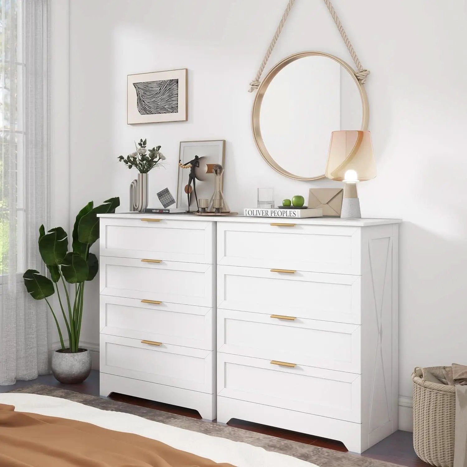 White Lofty Hardwood Dresser With Generous Drawers from PriceLows™