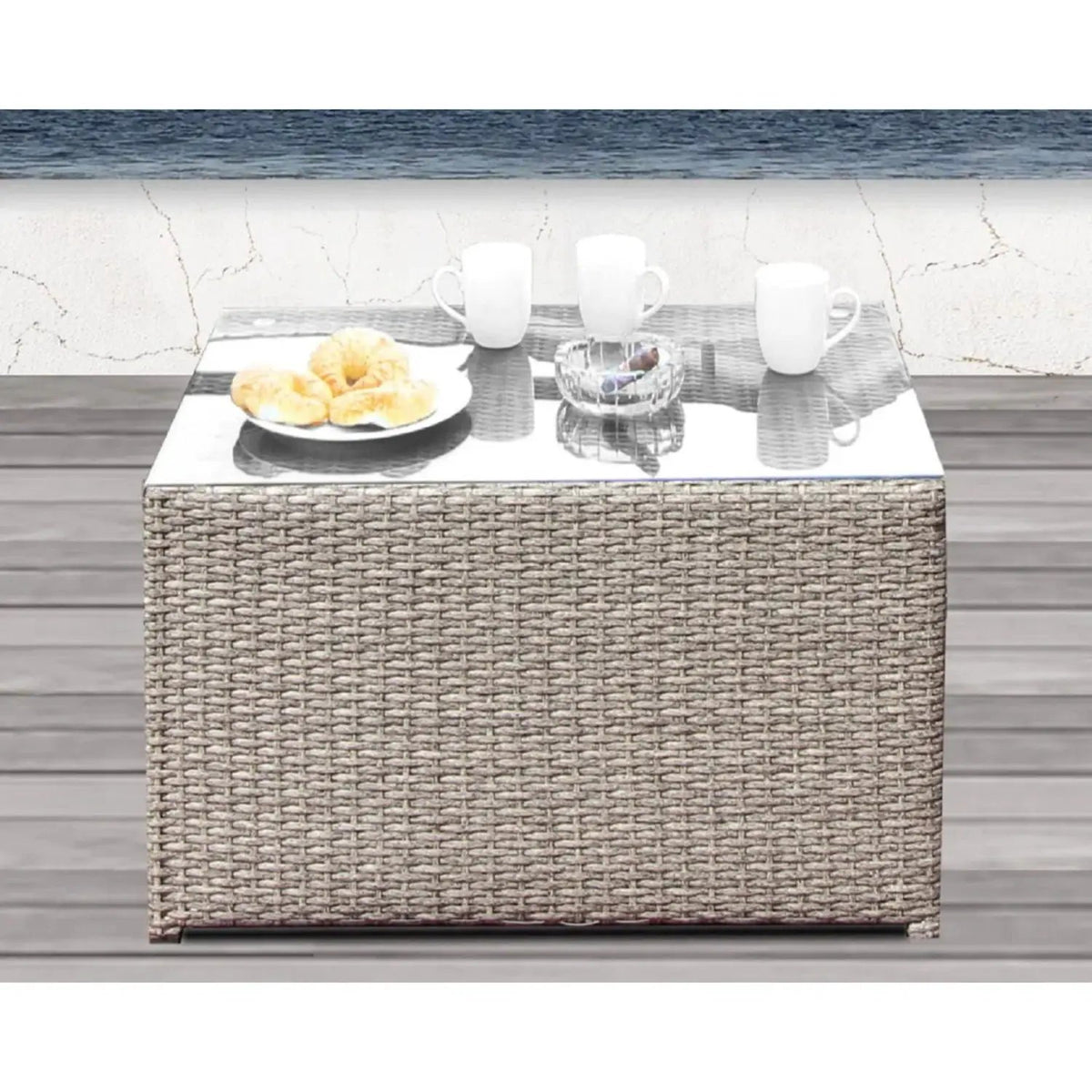 Outdoor Rattan Sectional Set | Half-Round HDPE Wicker | Rustproof Aluminum Frame | Fully Assembled