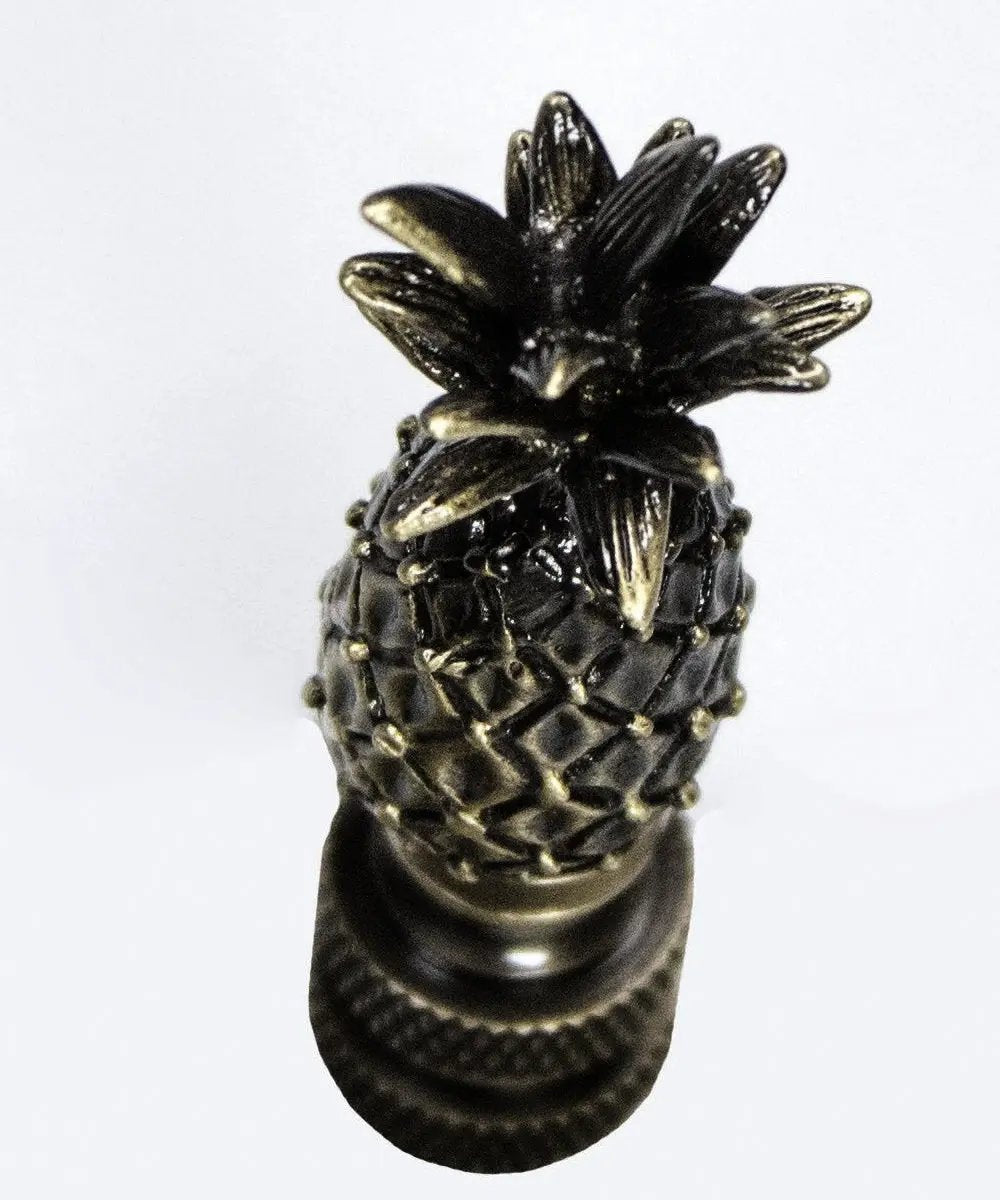 Tall Pineapple Lamp Finial | Antique Brass | Quarter Inch Thread | 2.5 Inch