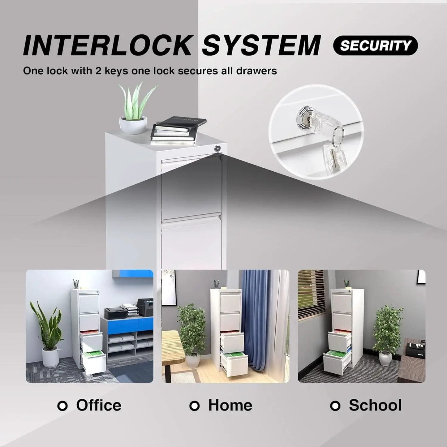 4 Drawer Metal Vertical Locking File Cabinet For Letter And Legal Files from PriceLows™