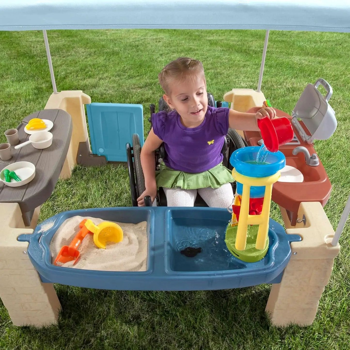 Outdoor Patio Playset With 60Inch Canopy Playhouse from PriceLows™