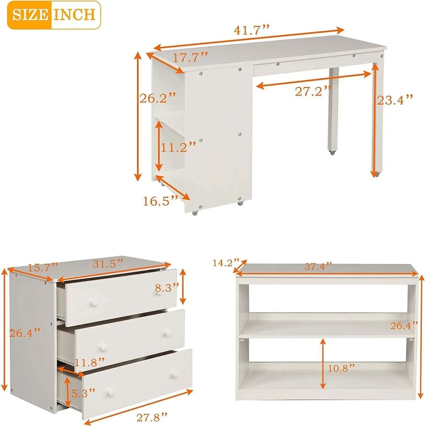 Twin Loft Bed With Rolling Desk And Storage For Small Rooms from PriceLows™