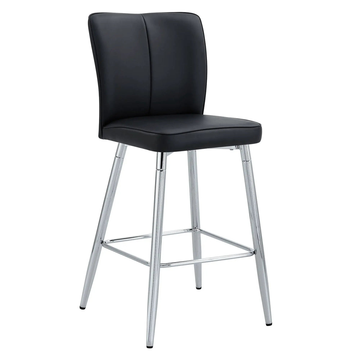 Modern Bar Chair Set | Metal Frame | High Density Foam | Black Silver