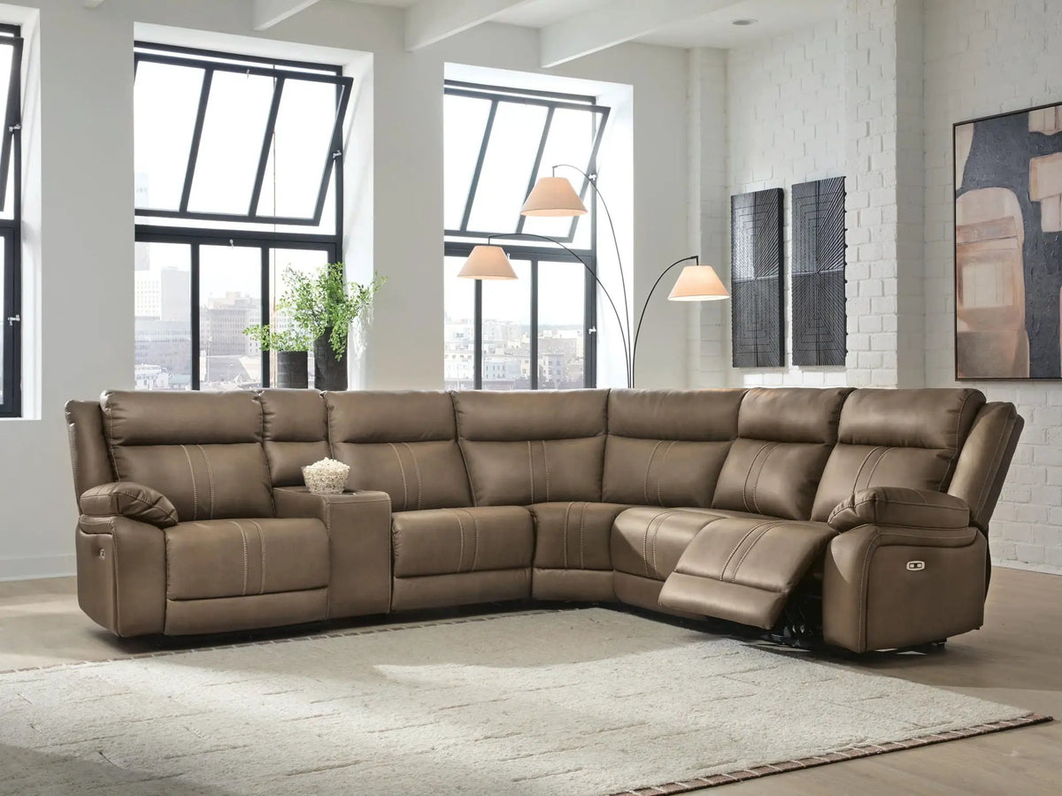 Reclining Sectional | Power Recline | Adjustable Headrests