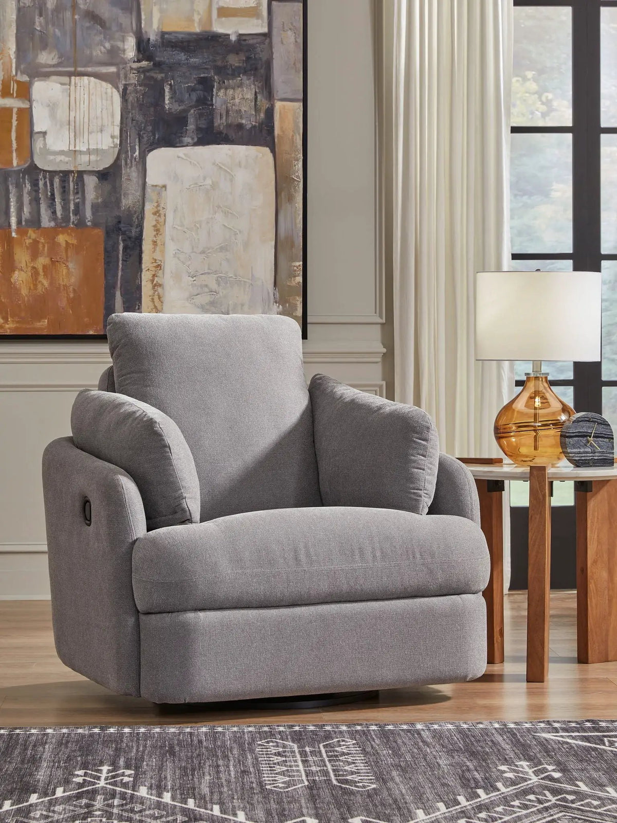 Modmax Swivel Glider Recliner | Cool Contemporary Look | Low-Maintenance Lounging | 41.38 Inch Length