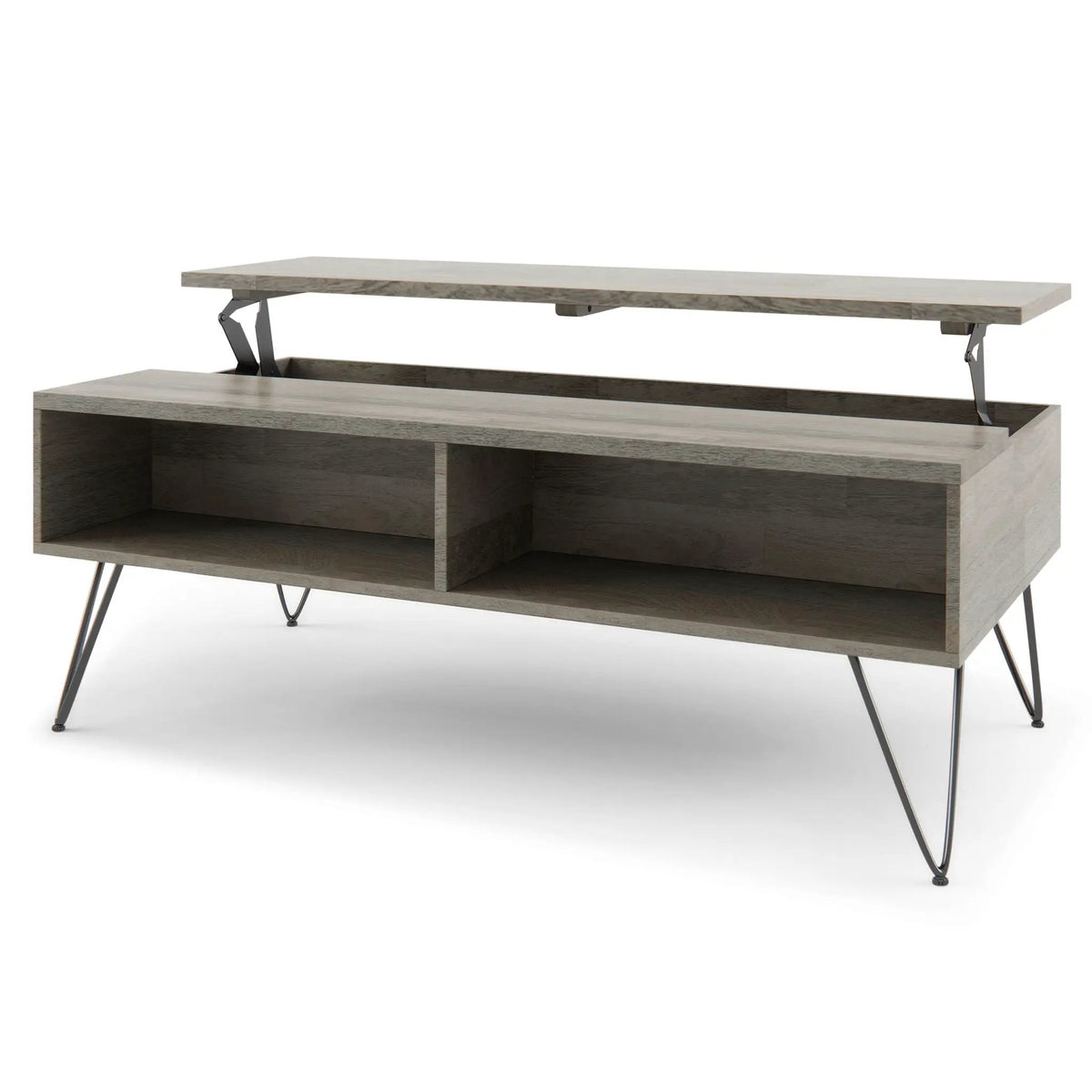Hunter Lift Top Coffee Table | Handcrafted Solid Mango Hardwood | Split Lift Top | Large Storage Area