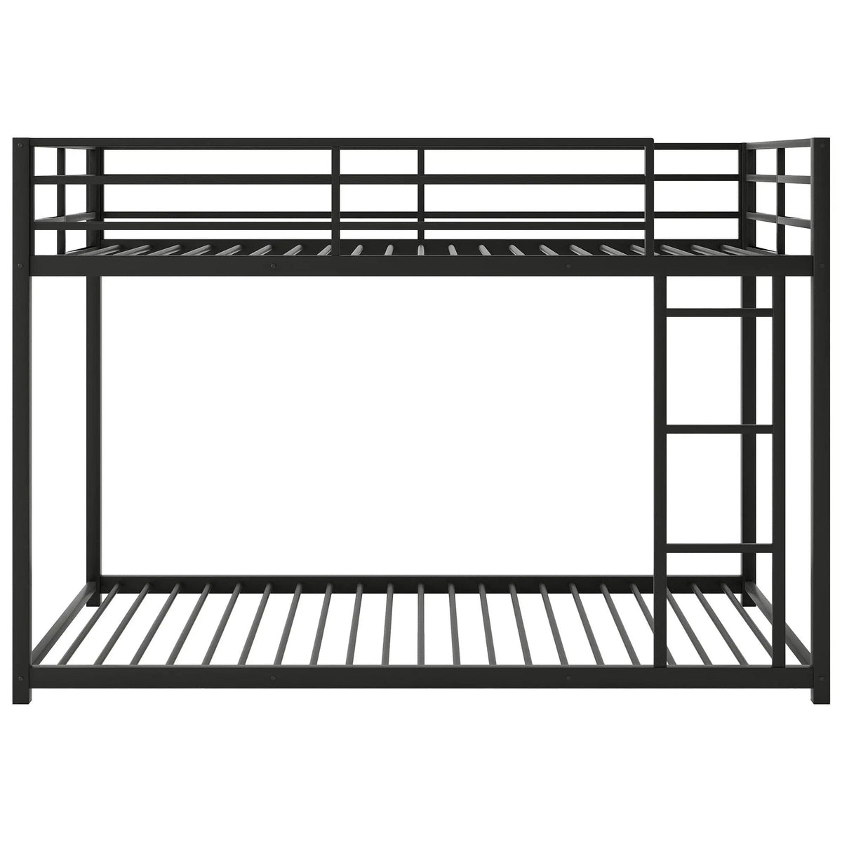 Metal Bunk Bed | Full Over Full Frame | Low Bunk With Ladder | Heavy Gauge Tubular Steel