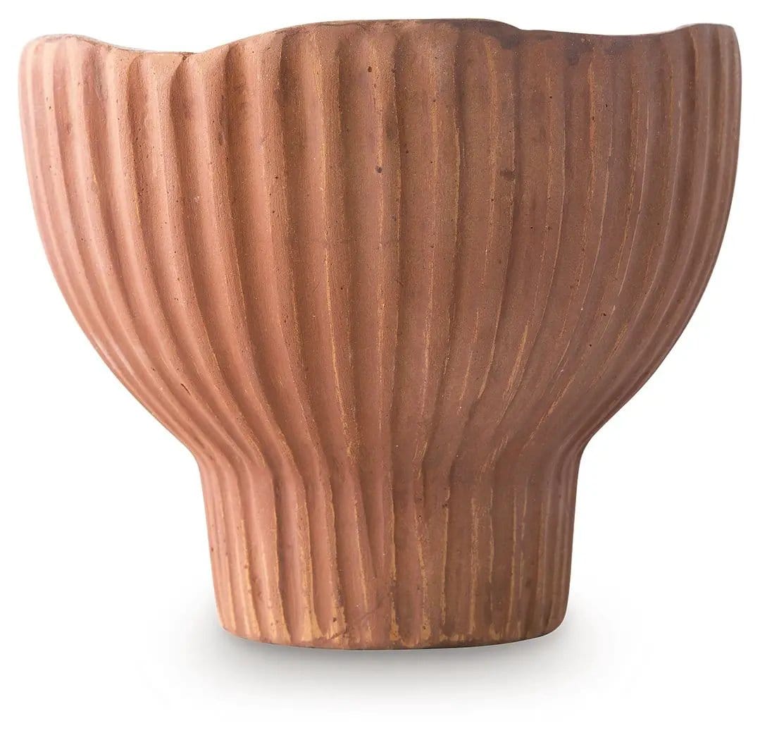 Orban Vase | 8.5 x 8.5 x 7.25 in | Home Furniture | Sienna / White