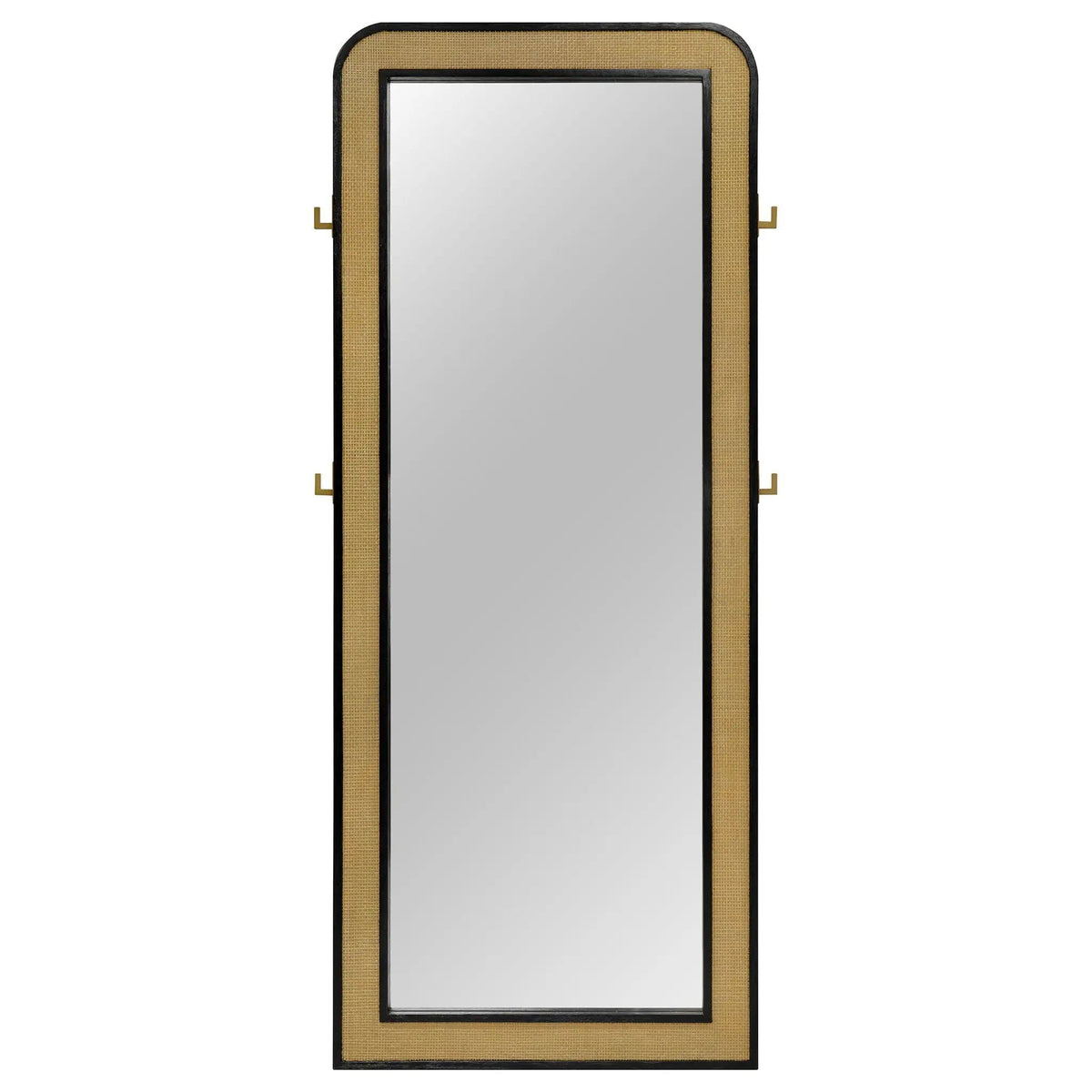 Arini Cane Weave Full Length Standing Floor Mirror | 33.75 x 2 x 76 in | Wood | Black