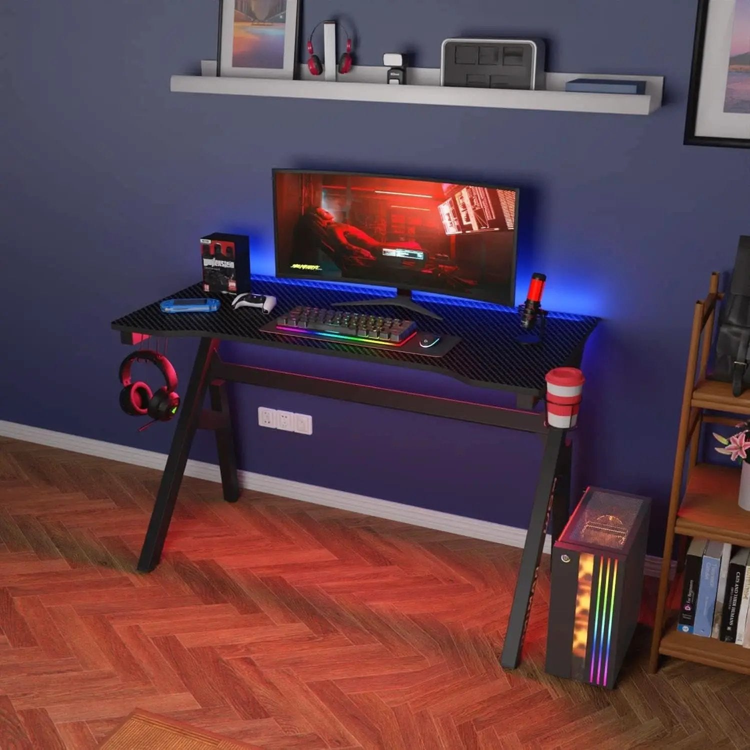 47 Inch Gaming Desk With Cup Holder For Home Office from PriceLows™